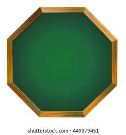 Green wooden table with a stroke.