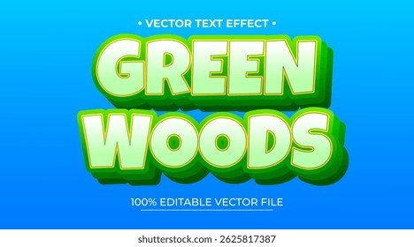 Green Woods Yellow Green Style Editable Text Effect