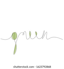 Green word hand drawing vector illustration