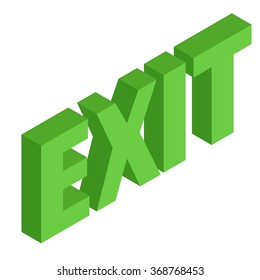 green words, exit isometric
