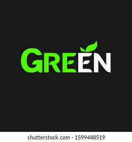 GREEN words logo for simple logo design