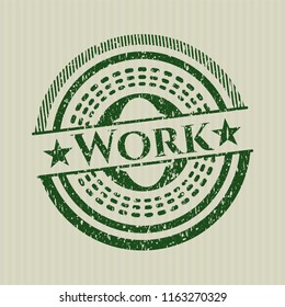 Green Work grunge stamp