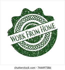 Green Work From Home distressed rubber texture