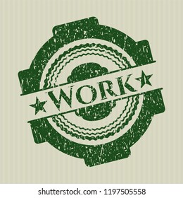 Green Work rubber stamp