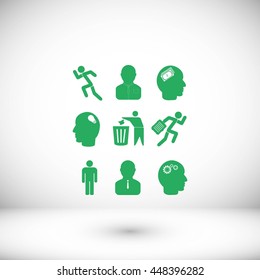 Green working businessman icon