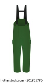 Green working pants. vector illustration