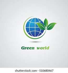 Green world concept with leaves,vector illustration