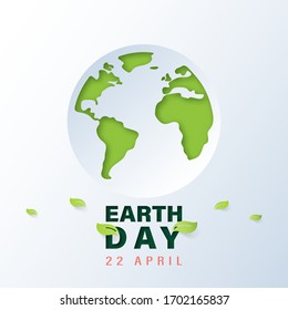 Green world with earth day and world environment day concept.Paper art of ecology and environment.Vector illustration.