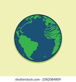 
Green world earth round illustration design.