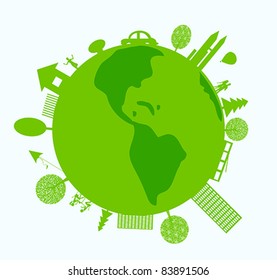 Green world with eco-friendly life