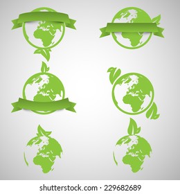 Green world ecology concepts, vector
