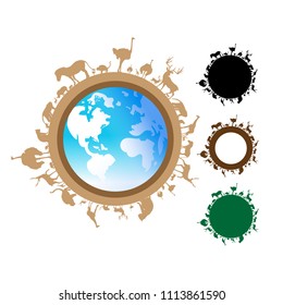 Green world. Ecology connection concept background. Vector info graphic illustration.
