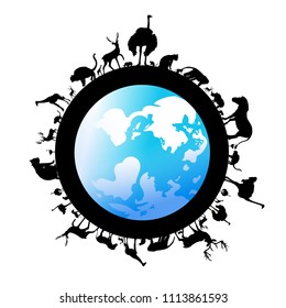 Green world. Ecology connection concept background. Vector info graphic illustration.