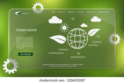 Green world, ecology, future technology, renewable resources, environmental protection vector concept illustration
