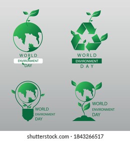 Green World Environment Day Bundle Badges Inspiration