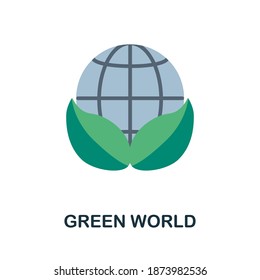 Green World flat icon. Simple element from save the world collection. Creative Green World icon for web design, templates, infographics and more
