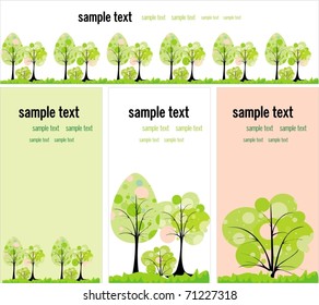 Green world. four vector banner