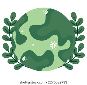 green world globe over white