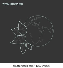 Green world icon line element. Vector illustration of green world icon line isolated on clean background for your web mobile app logo design.