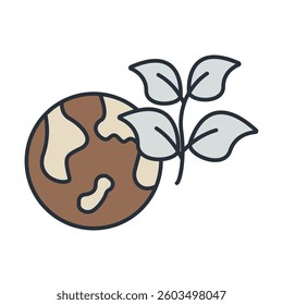 green world icons isolated on White Background. Flat style design
