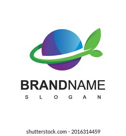 Green World Logo Design Template