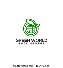 Green World Logo Design Vector Template