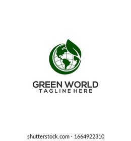 Green World Logo Design Vector Template