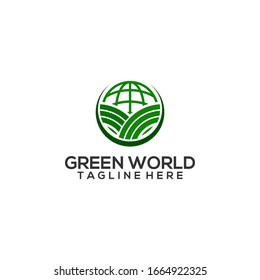 Green World Logo Design Vector Template