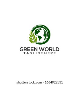 Green World Logo Design Vector Template