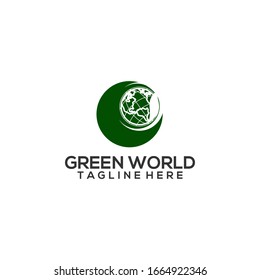 Green World Logo Design Vector Template