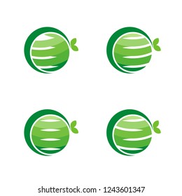 Green World Logo, Eco World With Leaf Symbol