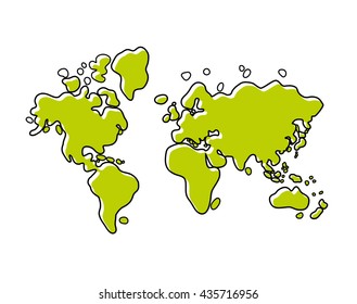 Green world map.