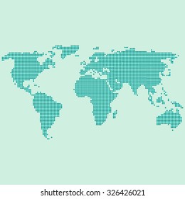 green World Map dotted