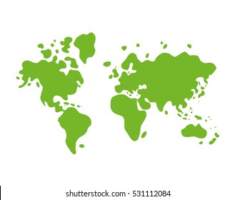 Green world map icon.