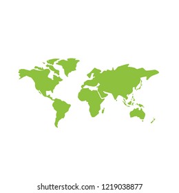 Green World Map Illustration