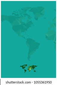 Green world map polygon geometry vector eps 10