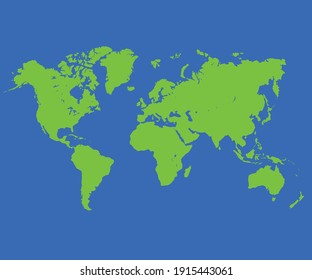 green world map with sea design 