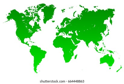 Green World Map - stock vector