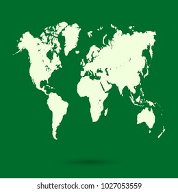 Green world map vector