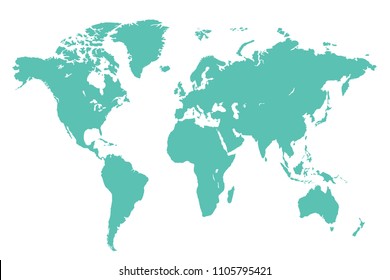 Green world map vector