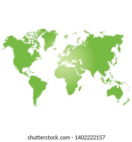 green world map, white background, vetor