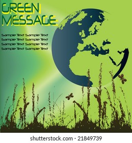 Green World Message Background
