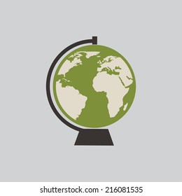 green world on gray background, vector illustration