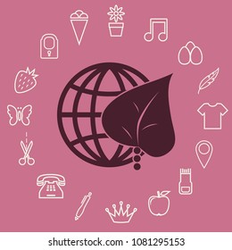 Green world sign, vector icon