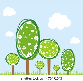  Green world. Stylized vector background