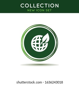 Green world symbol. Globe icon.