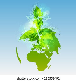Green world, vector