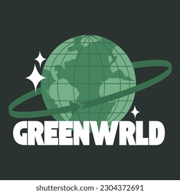 Green World vector T-shirt design.eps
