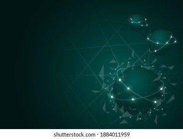 Green worlds background, modern and technology, network and cyberspace