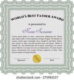 Green world's best father award template